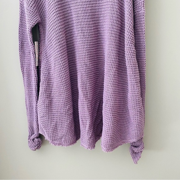 Free People Moonshine Cold Shoulder Fridge Sweater Purple Sz XS - Picture 7 of 9